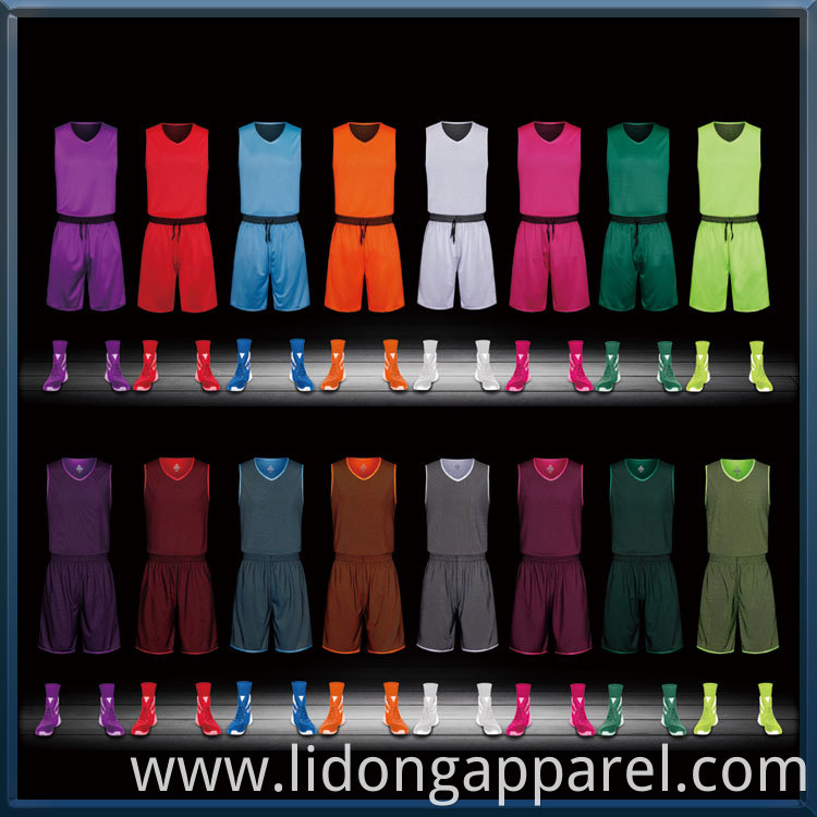 Wholesale Cheap Basketball Wear 100% Polyester Customized Reversible Sports Basketball Uniform Jersey